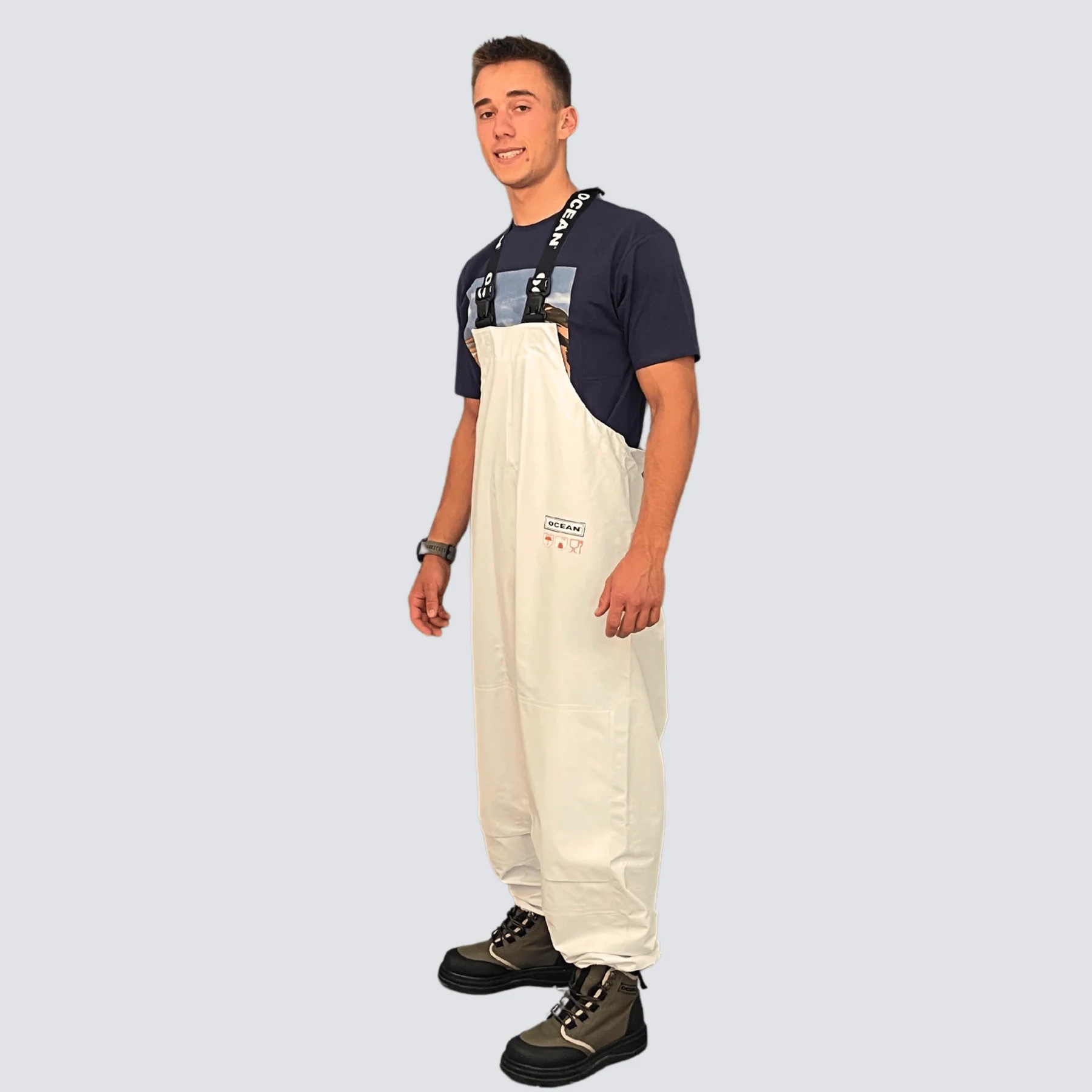 OCEAN-Nässeschutz, Regenschutz, Altertville-Premium-Latzhose, 300 g/m², weiß