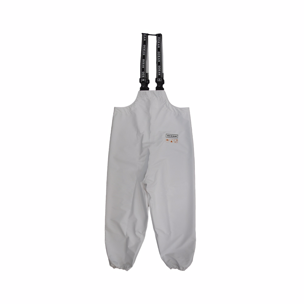 OCEAN-Nässeschutz, Regenschutz, Albertville-Comfort-Latzhose, 240 g/m², weiß