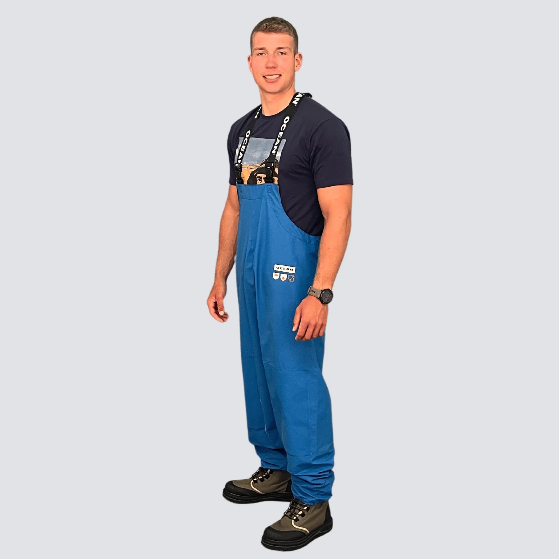 OCEAN-Nässeschutz, Regenschutz, Albertville-Premium-Latzhose mit verstärktem Knie, 300 g/m², königsblau