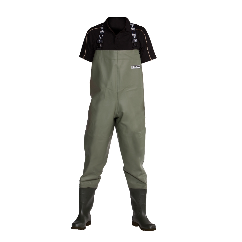 OCEAN-Nässeschutz, Regenschutz, Classic+-Waders-Wathose mit Nieten, 600g/m², oliv