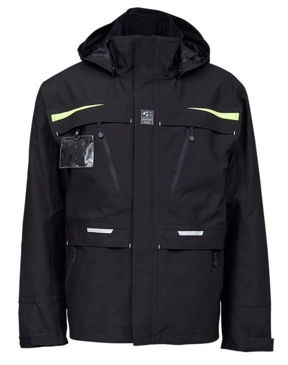 OCEAN-Nässeschutz, Regenschutz, Abeko-Arbeitsjacke, Rocky Stretch, schwarz