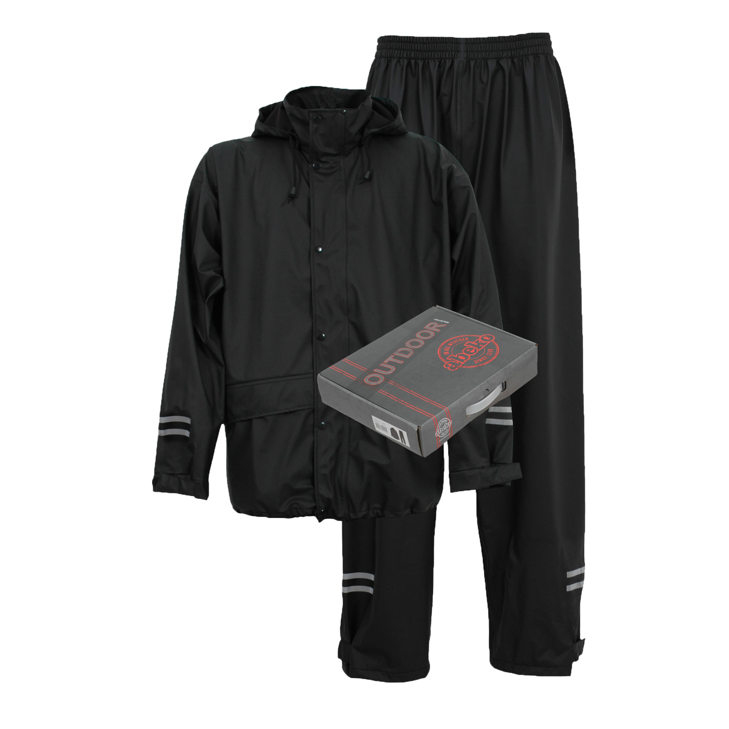 OCEAN-Nässeschutz, Regenschutz, Regenanzug (Jacke+Hose), Charlie, 170 g/m², schwarz