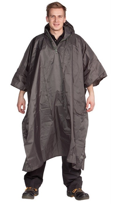 Regenponcho Notponcho schwarz oder oliv Nässeschutz Regenbekleidung Poncho 