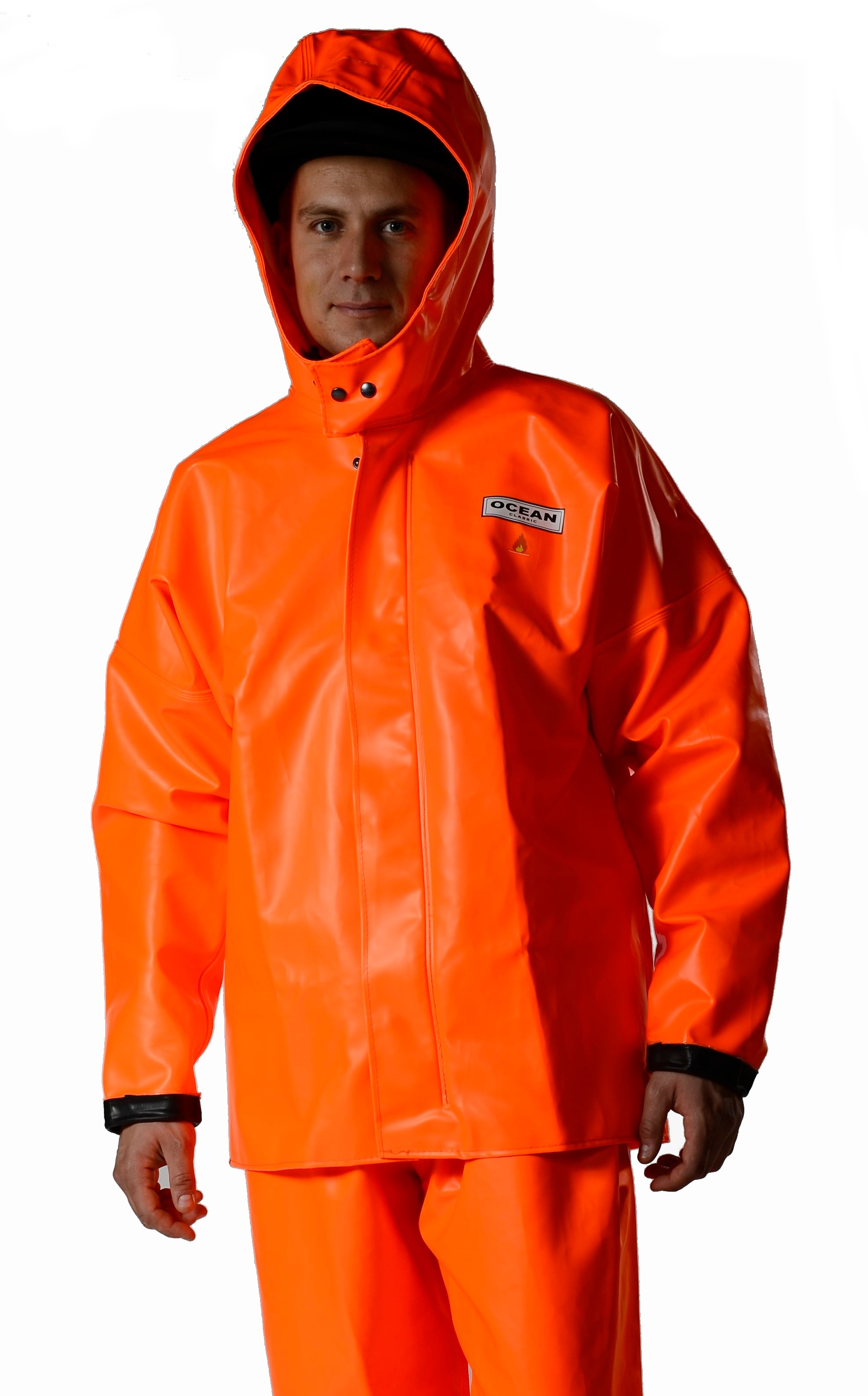 OCEAN-Nässeschutz, Regenschutz, Regen-Jacke, Weather Heavy, leuchtorange
