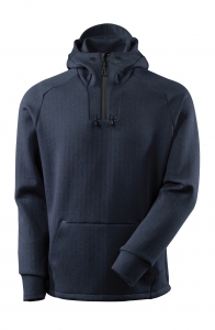 MASCOT-Kapuzensweatshirt, ADVANCED, kurzer Reißverschluss, 380 g/m², schwarzblau/schwarz, Größe: 3XL