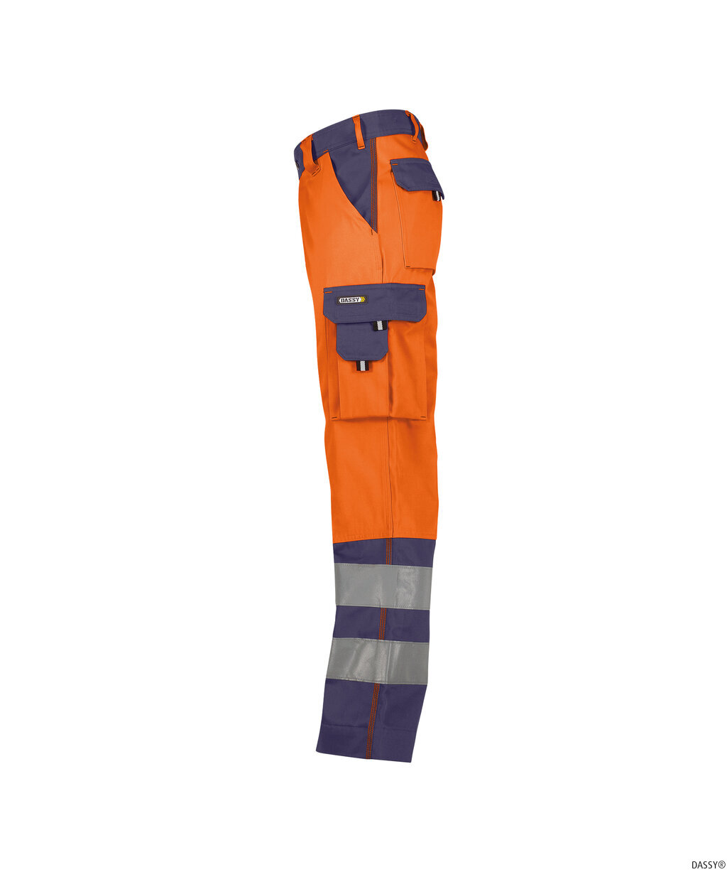 DASSY-Warnschutz, Warn-Bundhose LANCESTER , orange/dunkelblau