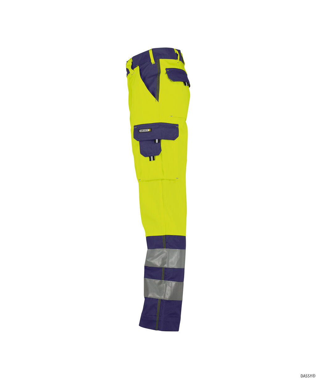 DASSY-Warnschutz, Warn-Bundhose LANCESTER , gelb/dunkelblau