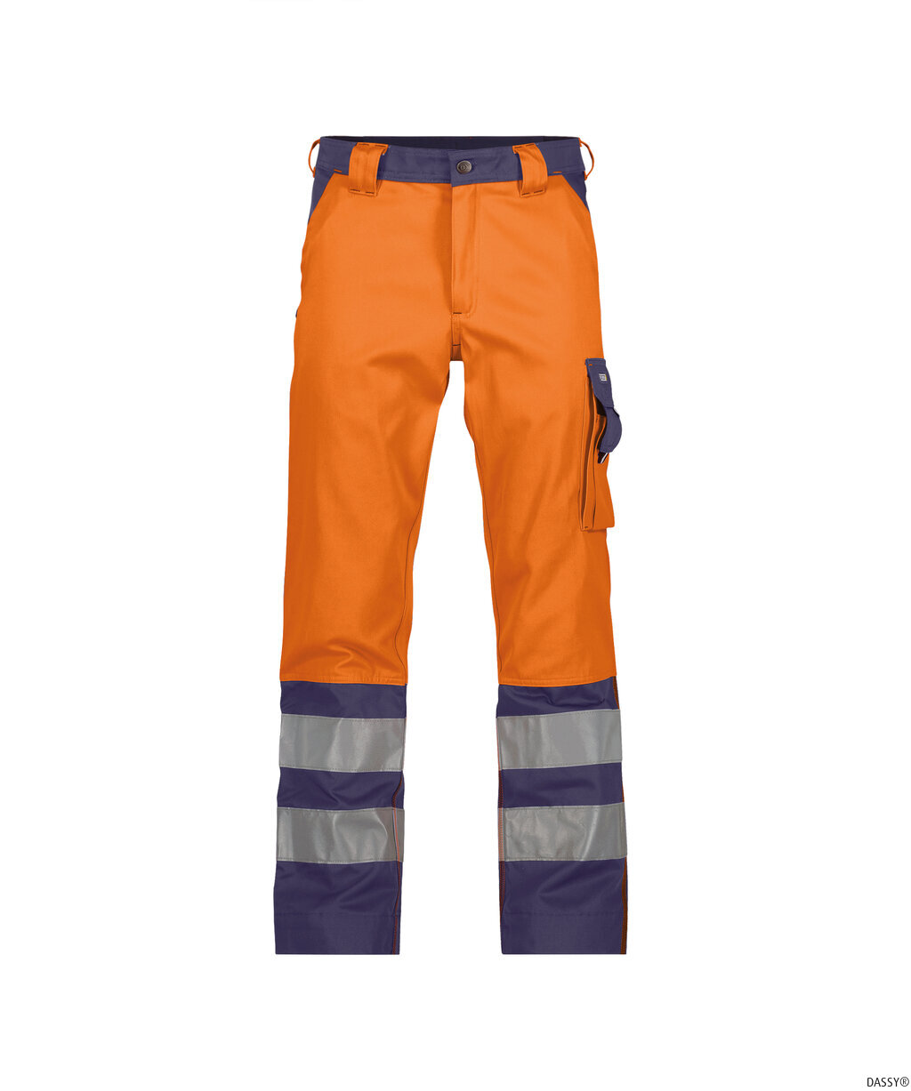 DASSY-Warnschutz, Warn-Bundhose LANCASTER orange/dunkelblau