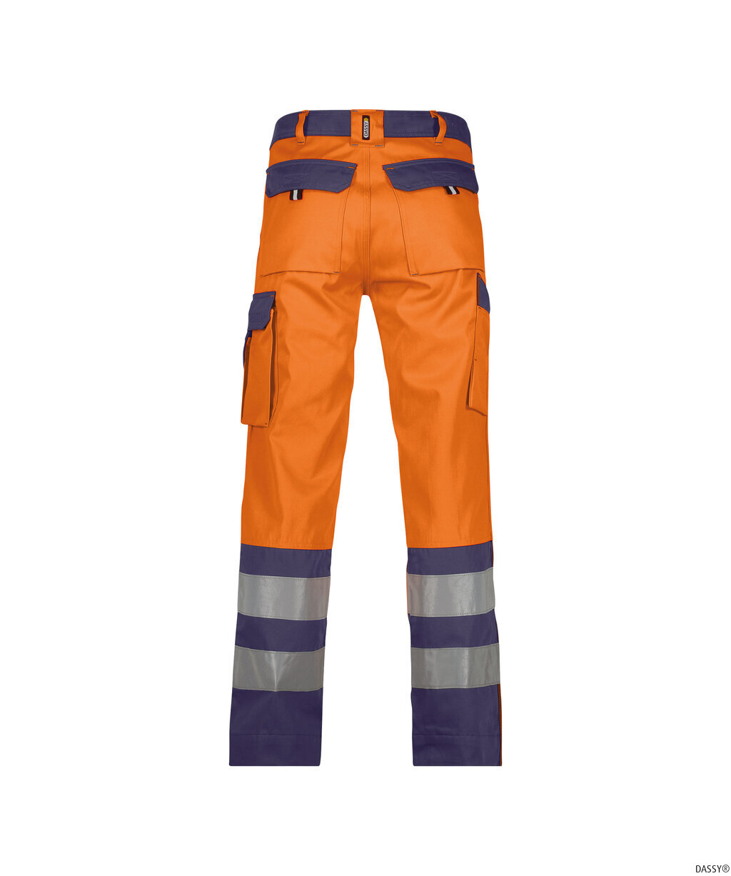 DASSY-Warnschutz, Warn-Bundhose LANCASTER orange/dunkelblau