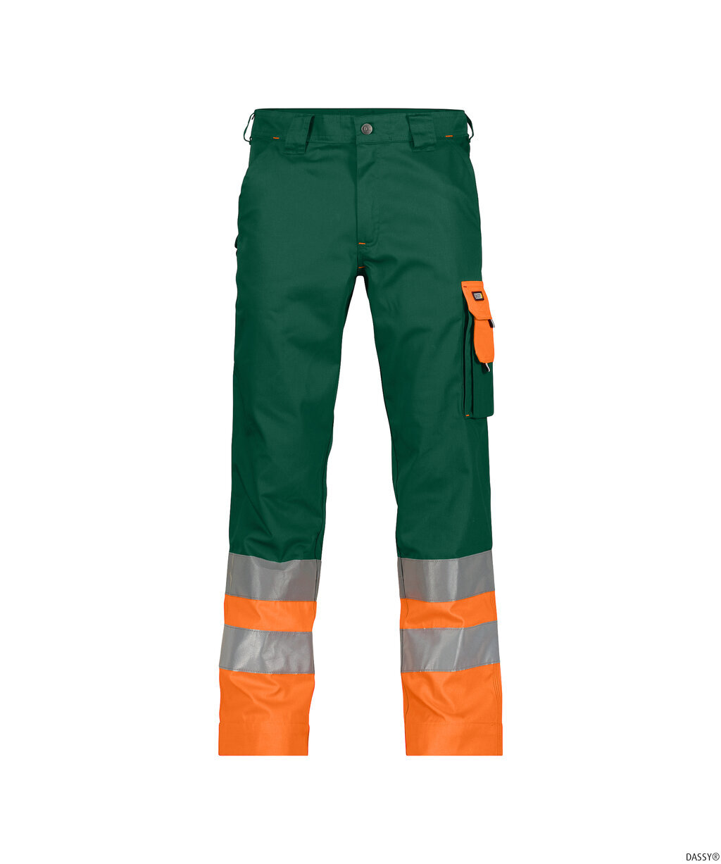 DASSY-Warnschutz, Warn-Bundhose OMAHA , grün/orange