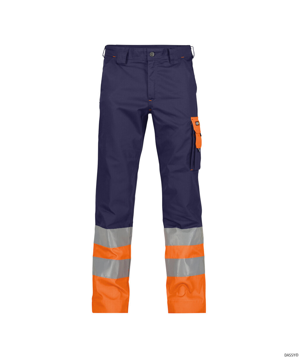 DASSY-Warnschutz, Warn-Bundhose OMAHA , dunkelblau/orange