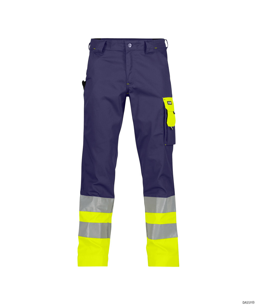 DASSY-Warnschutz, Warn-Bundhose OMAHA , dunkelblau/gelb