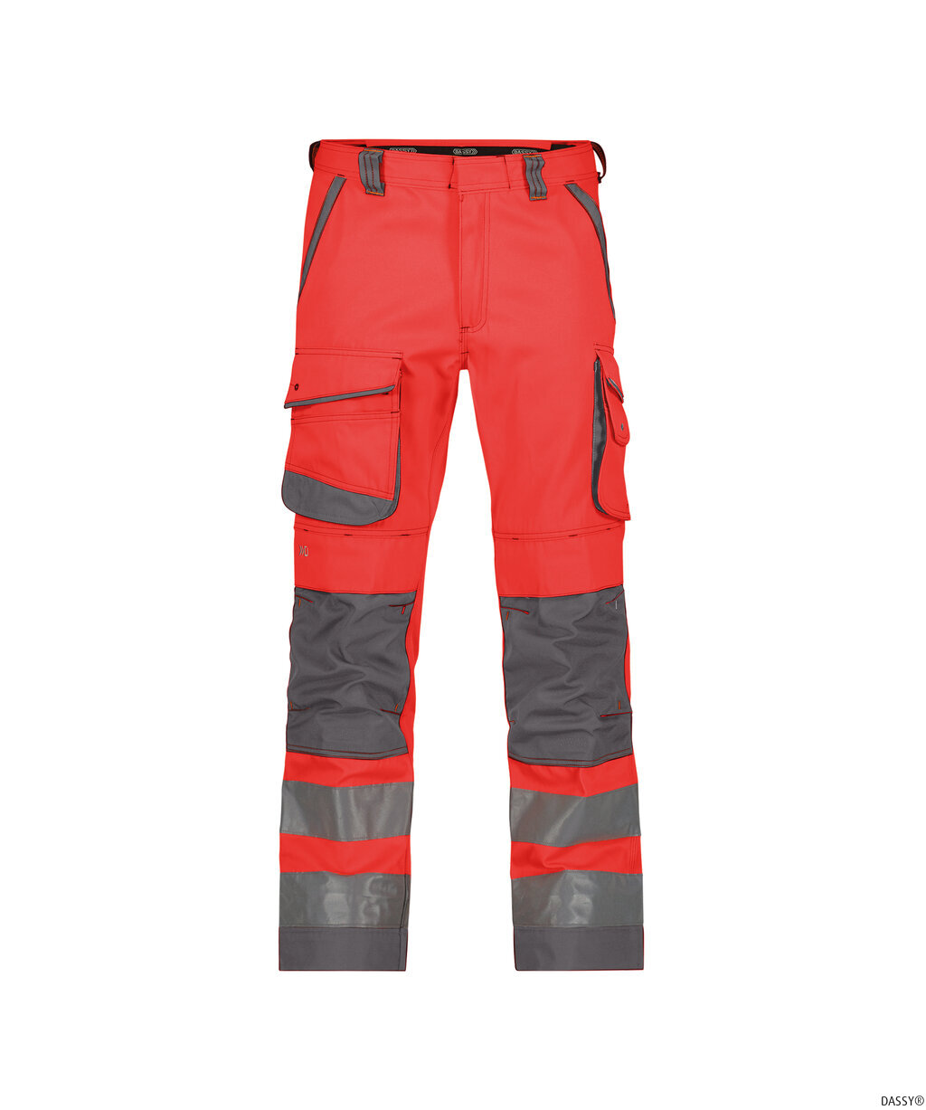 DASSY-Warnschutz, Warn-Bundhose CHICAGO , rot/grau