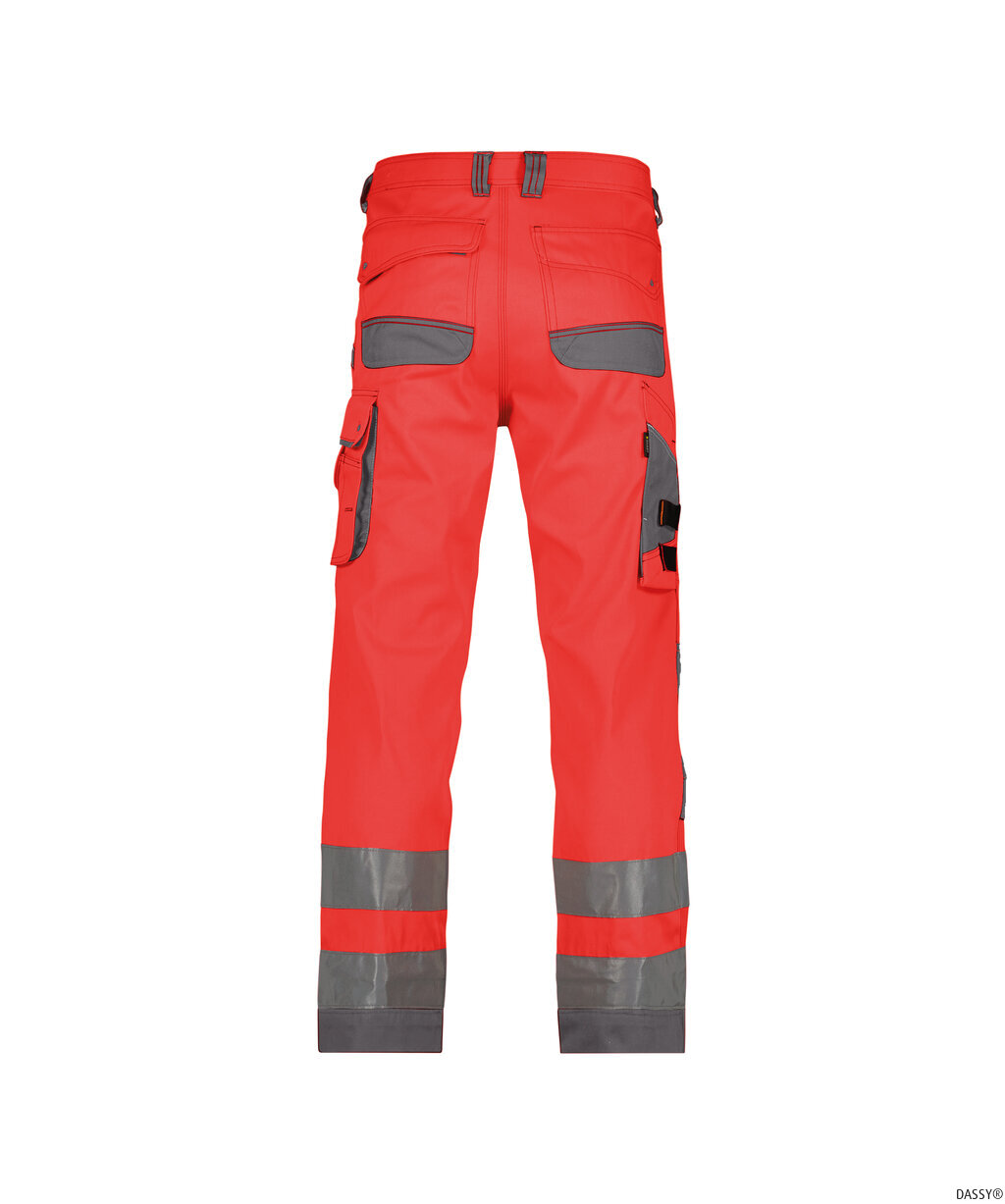 DASSY-Warnschutz, Warn-Bundhose CHICAGO , rot/grau