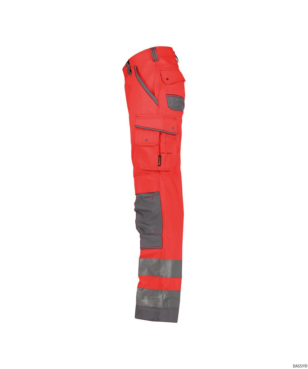 DASSY-Warnschutz, Warn-Bundhose CHICAGO , rot/grau