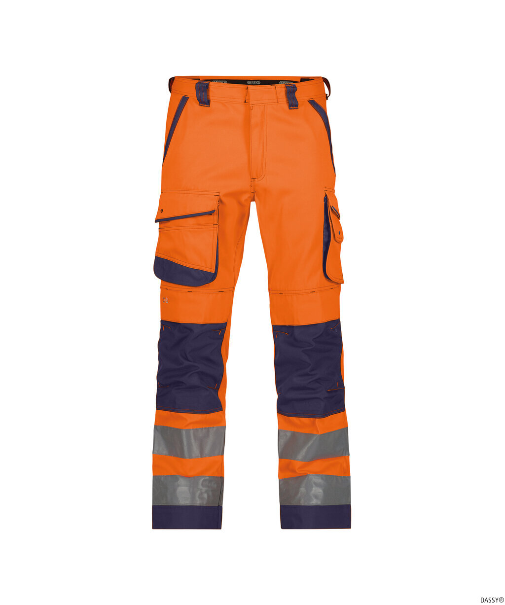 DASSY-Warnschutz, Warn-Bundhose CHICAGO , orange/dunkelblau
