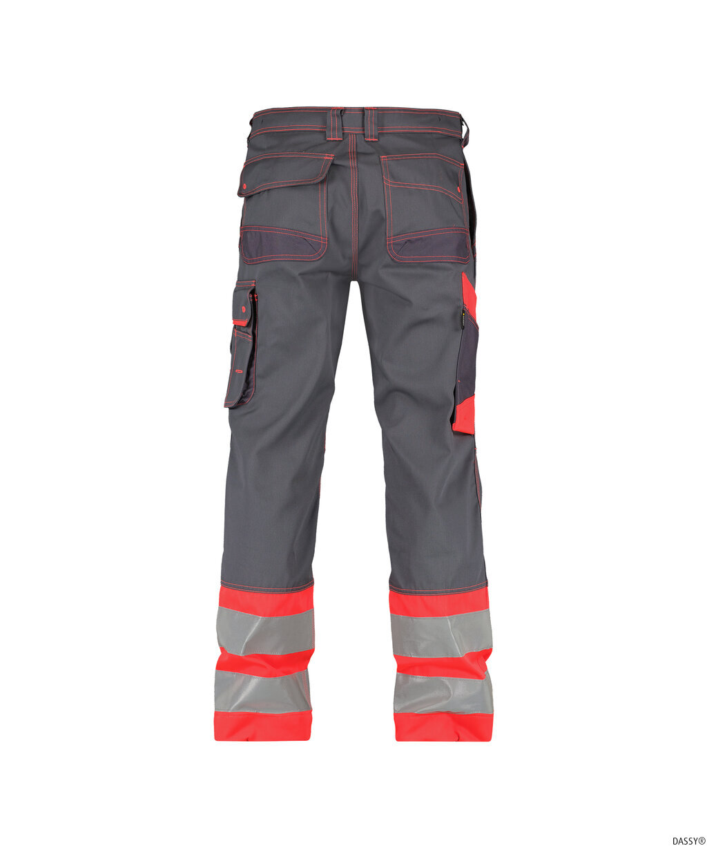 DASSY-Warnschutz, Warn-Bundhose PHOENIX , rot/grau