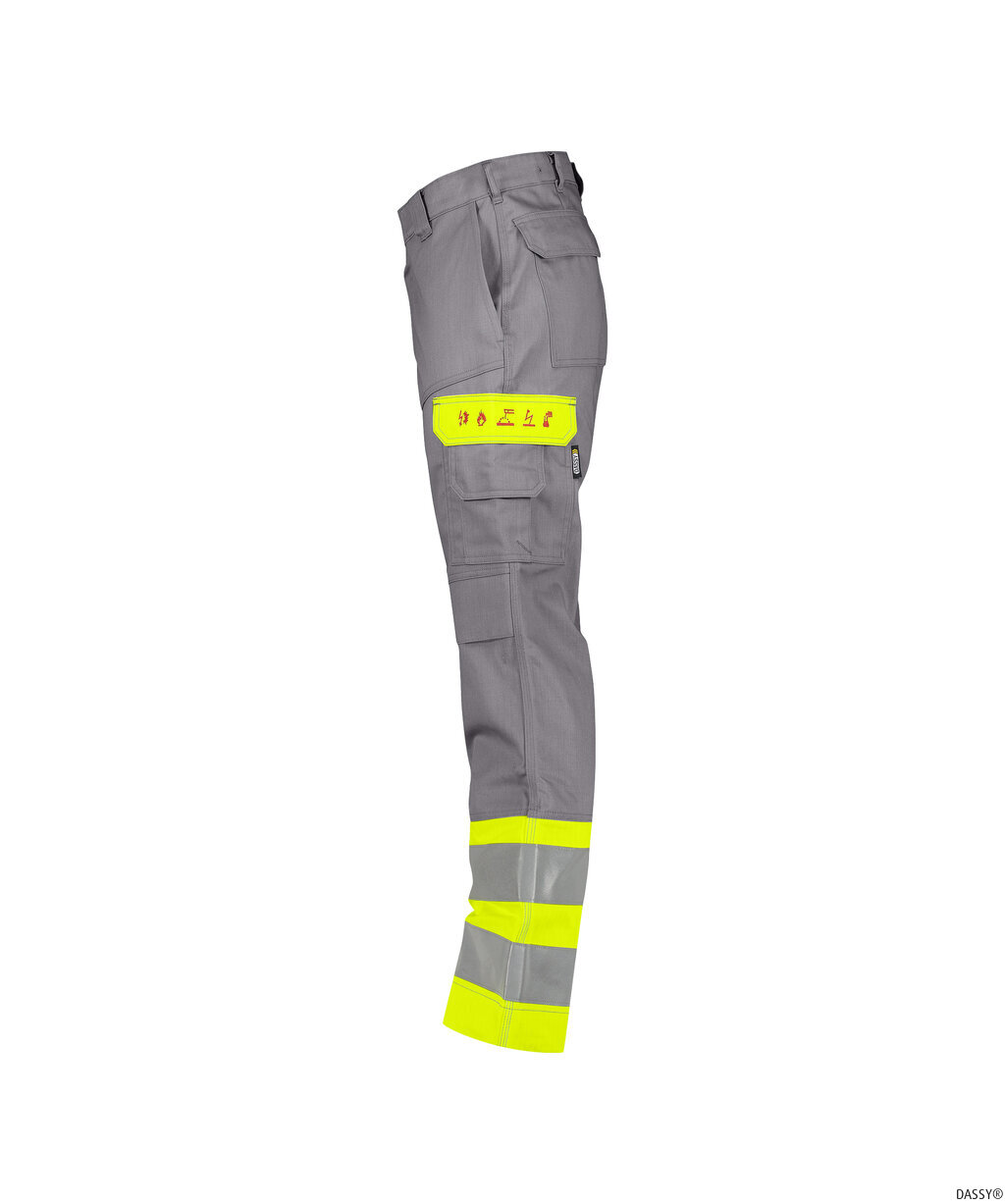 DASSY-Warnschutz, Warn-Bundhose LENOX  grau/gelb