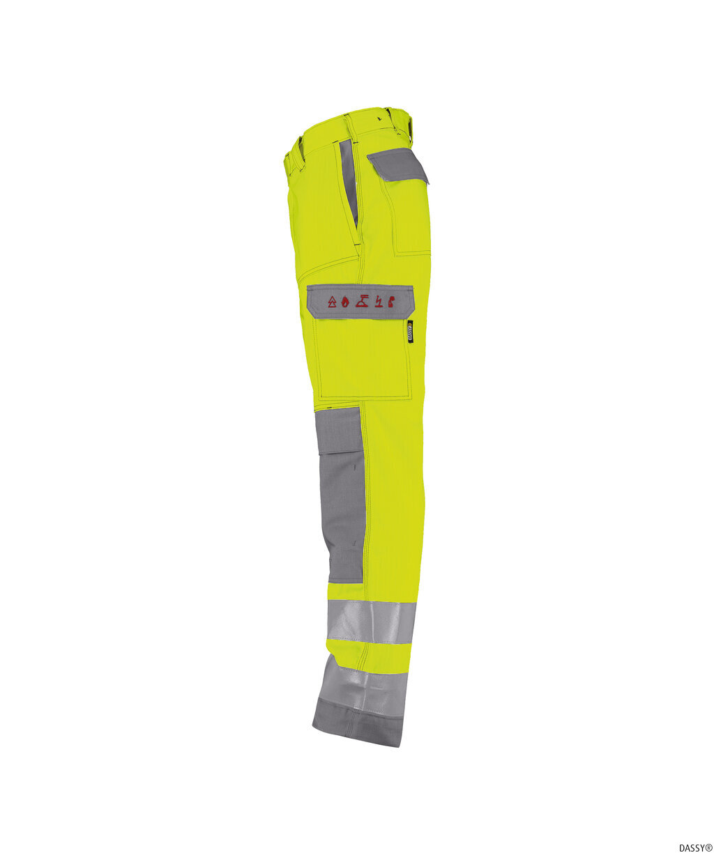 DASSY-Warnschutz, Warn-Bundhose MANCHESTER  gelb/grau