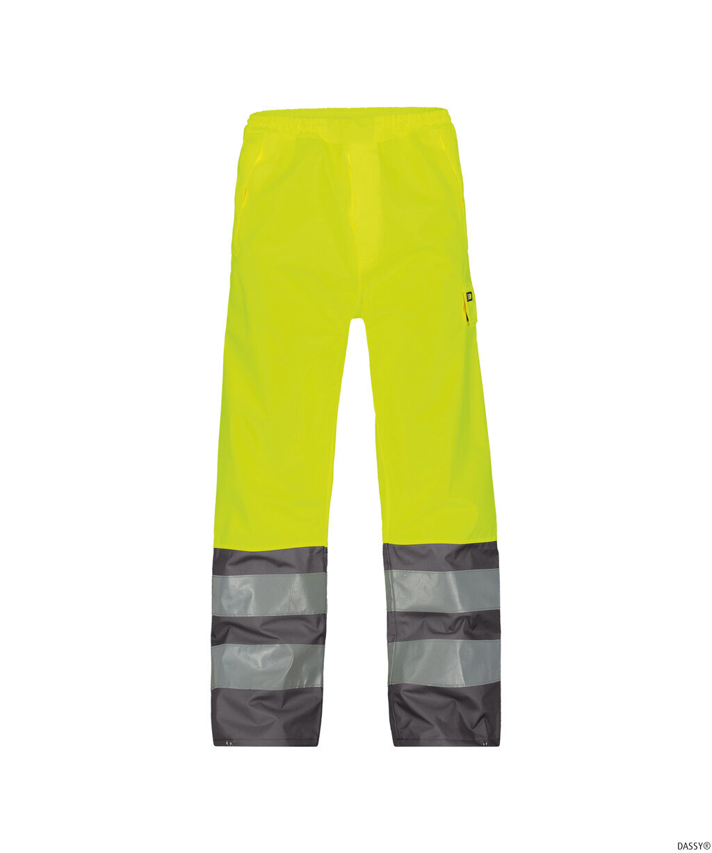 DASSY-Warnschutz, Regen-Warn-Bundhose SOLA,   gelb/grau
