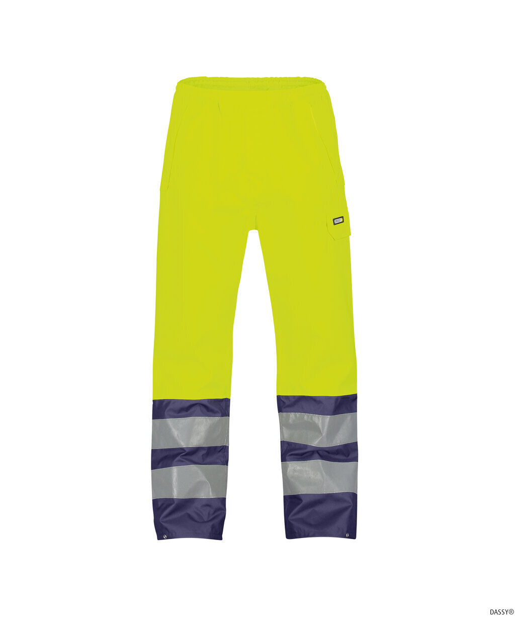 DASSY-Warnschutz, Regen-Warn-Bundhose SOLA,   gelb/dunkelblau