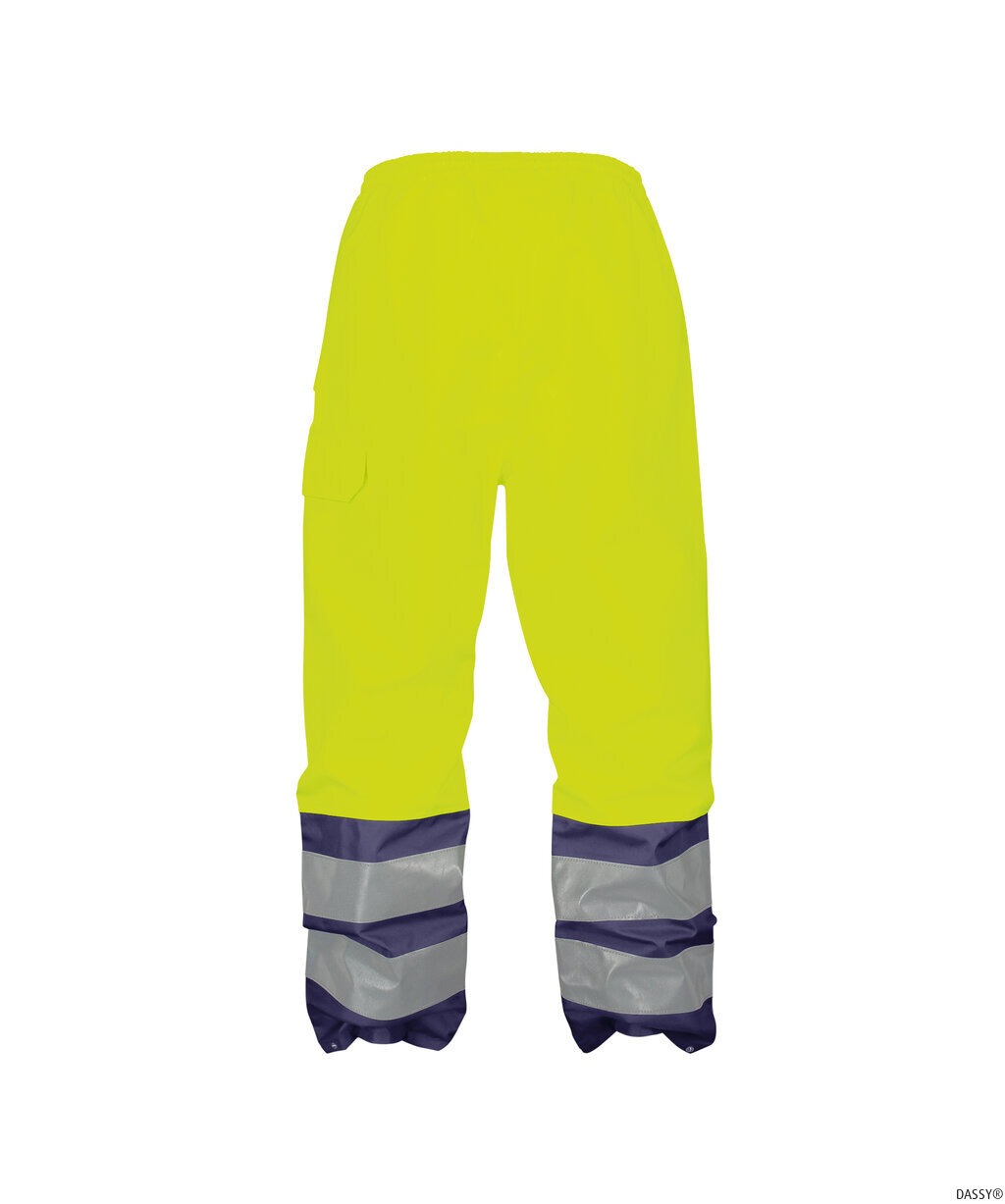 DASSY-Warnschutz, Regen-Warn-Bundhose SOLA,   gelb/dunkelblau
