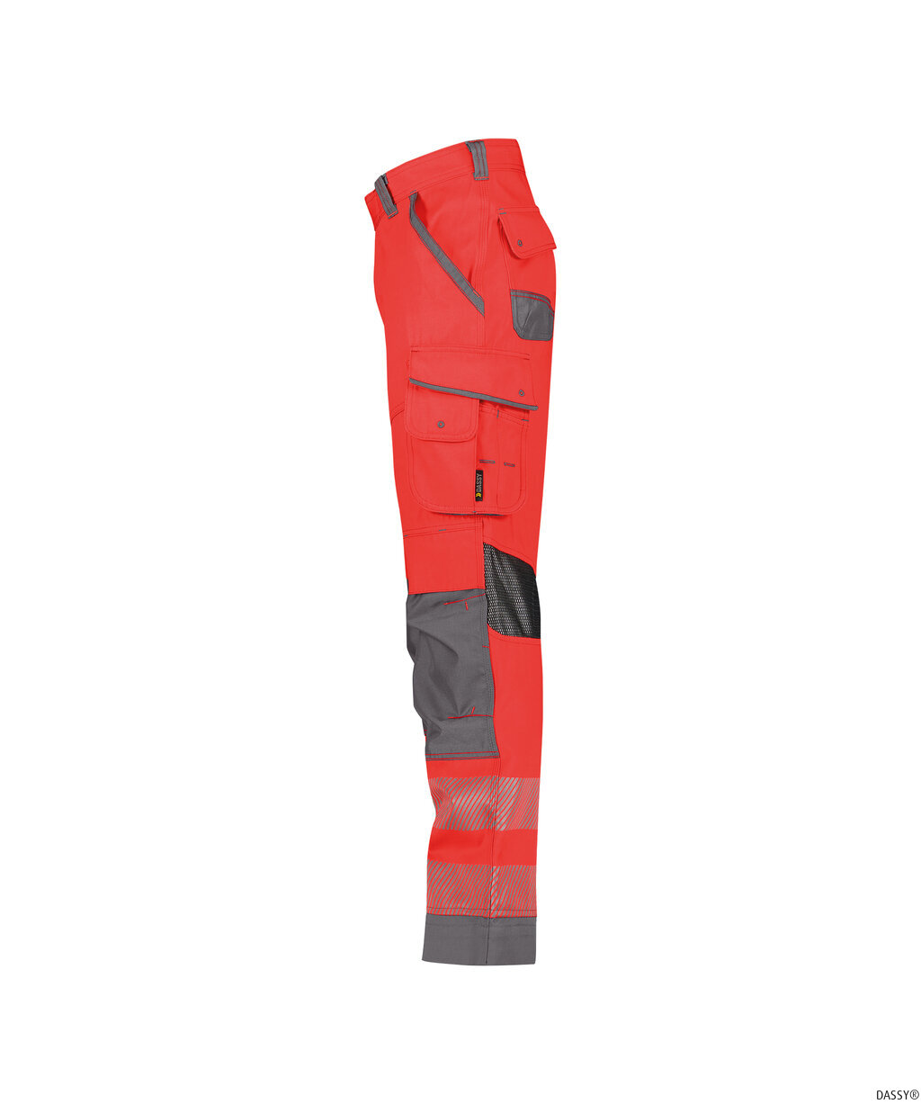 DASSY-Warnschutz, Warn-Bundhose ODESSA , rot/grau