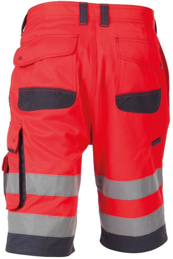 DASSY-Warnschutz, Warn-Shorts LUCCA rot/grau