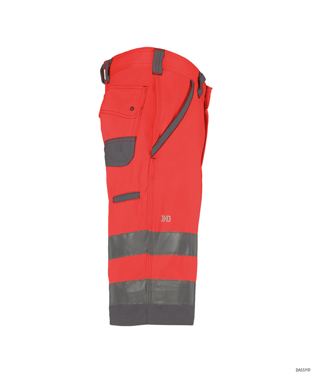 DASSY-Warnschutz, Warn-Shorts LUCCA rot/grau