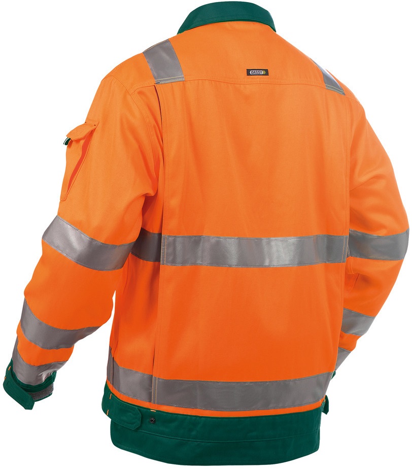 DASSY-Warnschutz, Warn-Jacke DUSSELDORF, mit Reflexstreifen über Schulter,  orange/grün
