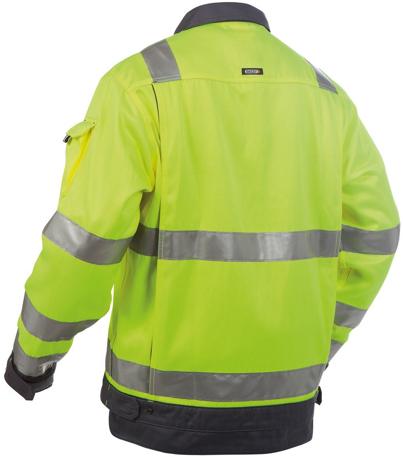 DASSY-Warnschutz, Warn-Jacke DUSSELDORF, mit Reflexstreifen über Schulter,  gelb/grau
