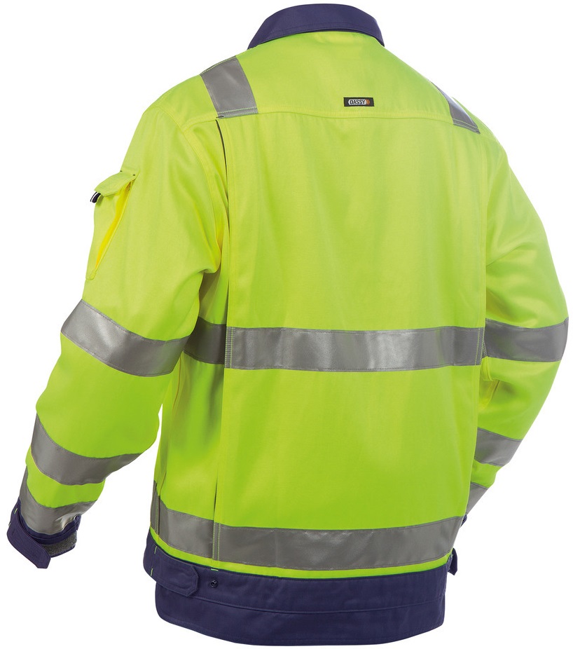 DASSY-Warnschutz, Warn-Jacke DUSSELDORF, mit Reflexstreifen über Schulter,  gelb/dunkelblau

