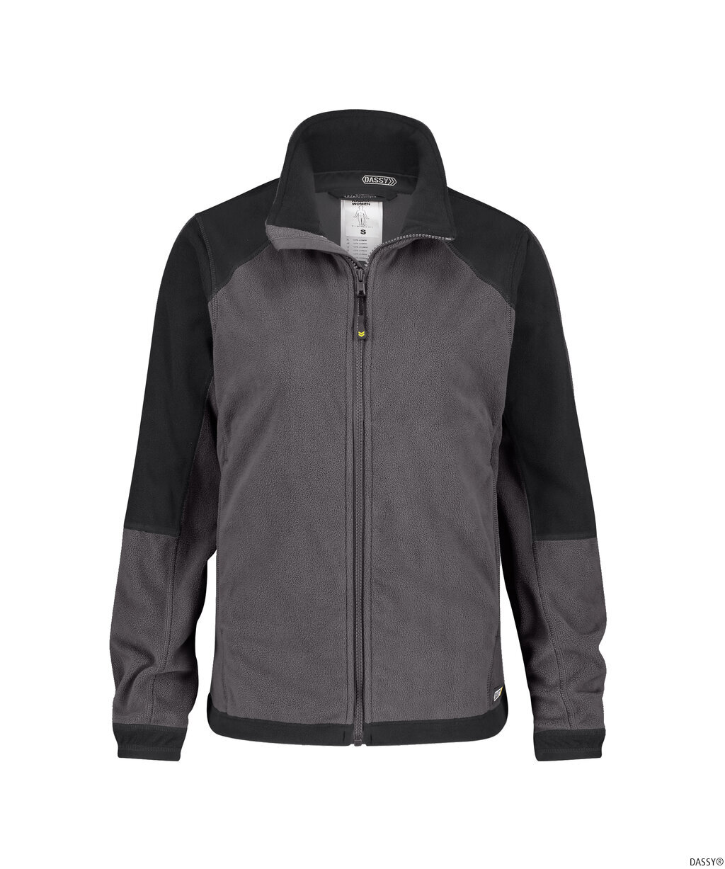 DASSY-Kälteschutz, Damen-Fleecejacke KAZAN,  grau/schwarz