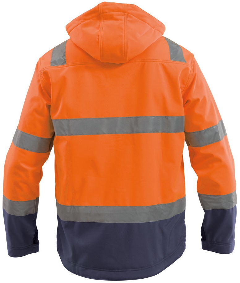 DASSY-Warnschutz, Warn-Softshell-Jacke MALAGA  orange/dunkelblau