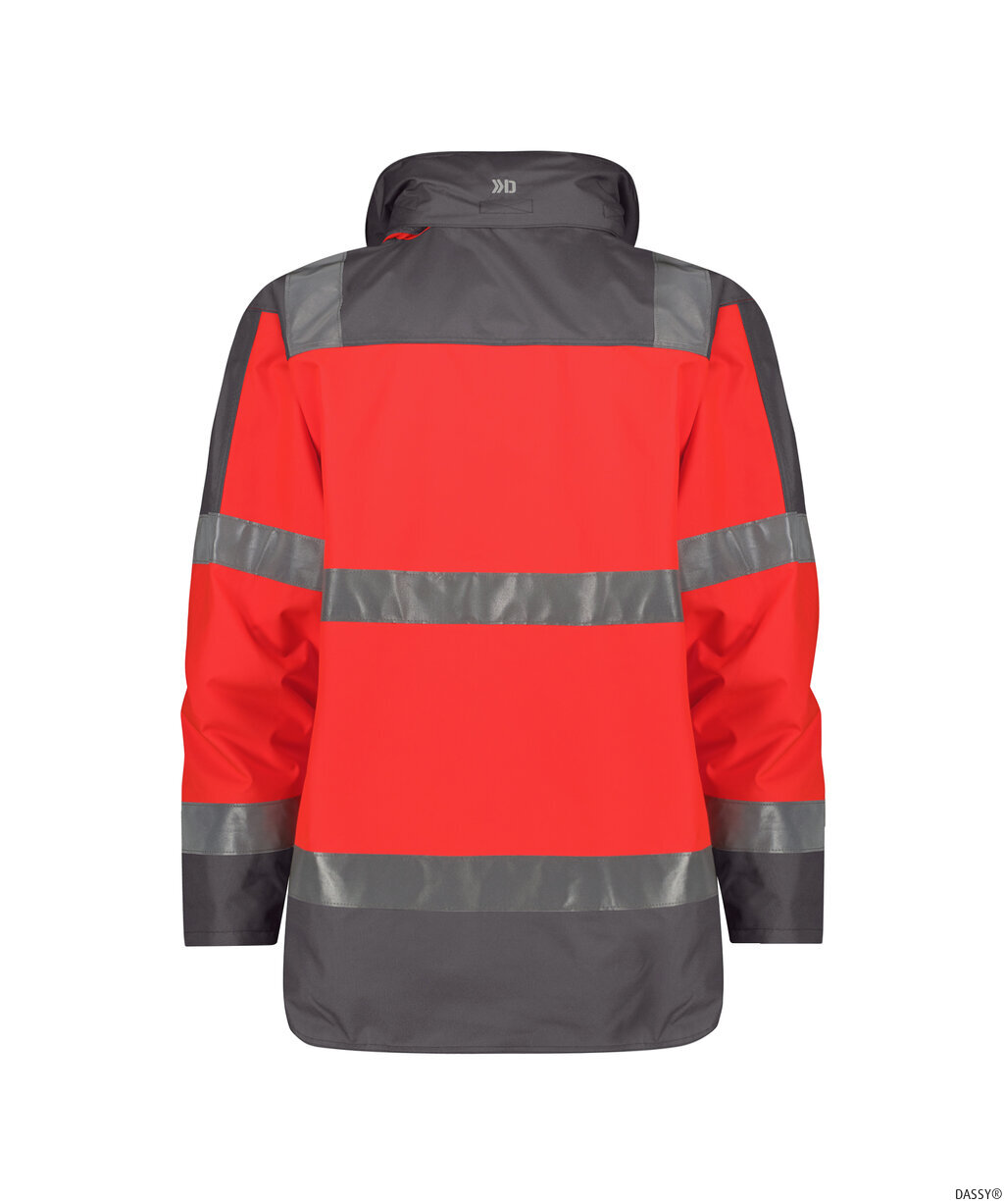 DASSY-Warnschutz, Regen-Warn-Parka ATLANTIS , rot/grau