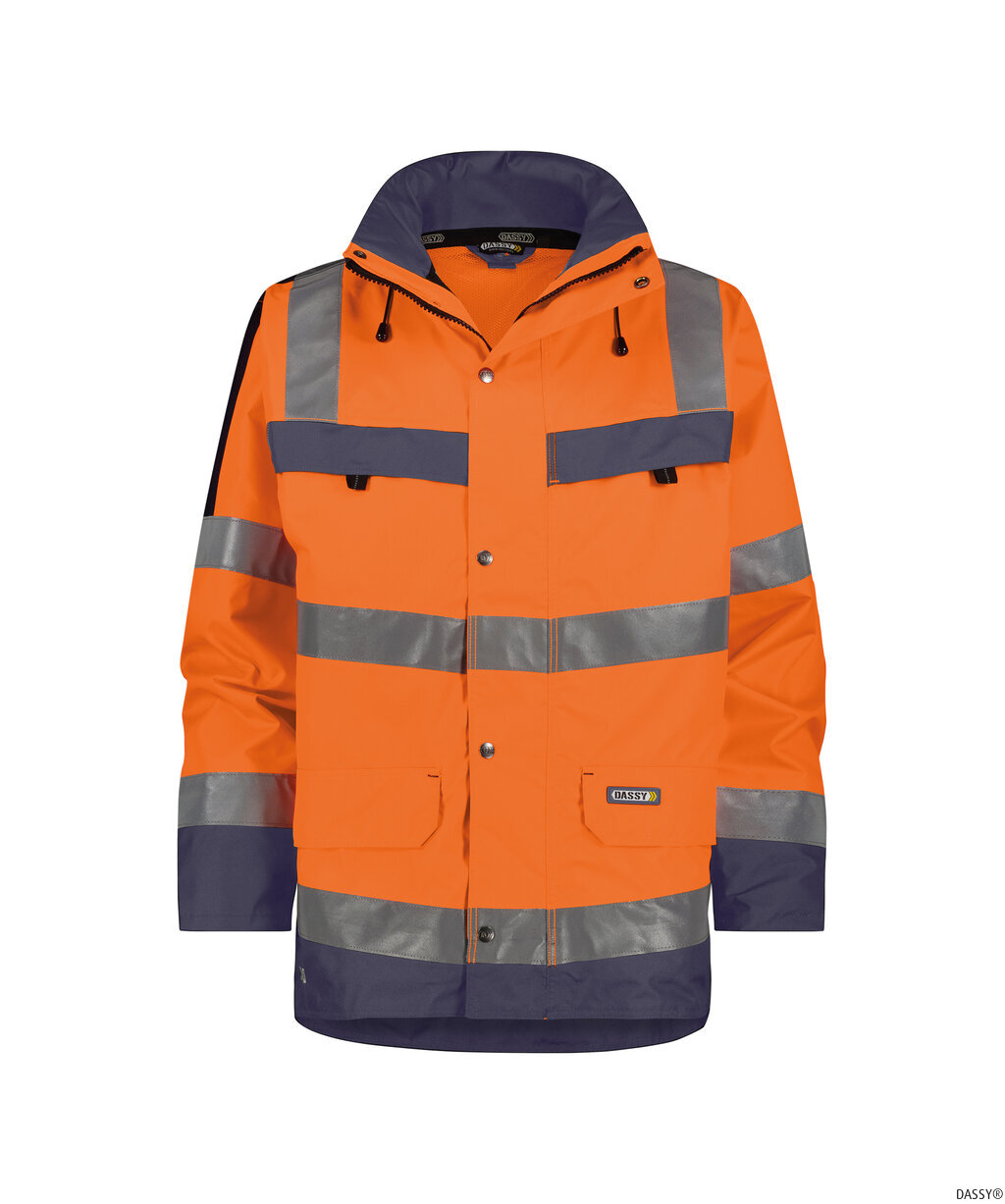 DASSY-Warnschutz, Regen-Warn-Parka ATLANTIS , orange/dunkelblau