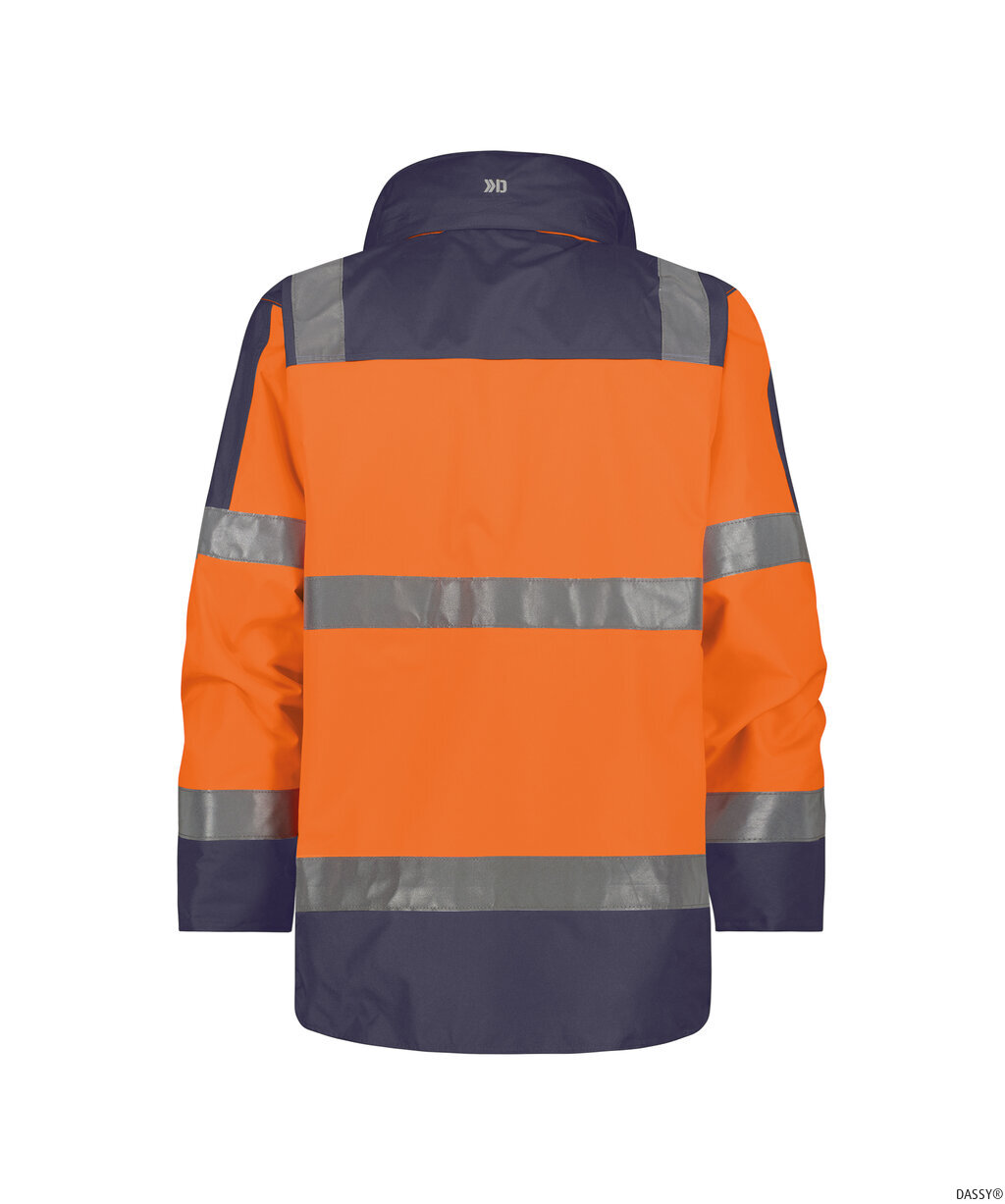 DASSY-Warnschutz, Regen-Warn-Parka ATLANTIS , orange/dunkelblau