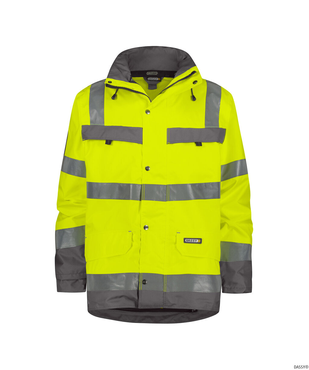 DASSY-Warnschutz, Regen-Warn-Parka ATLANTIS , gelb/grau