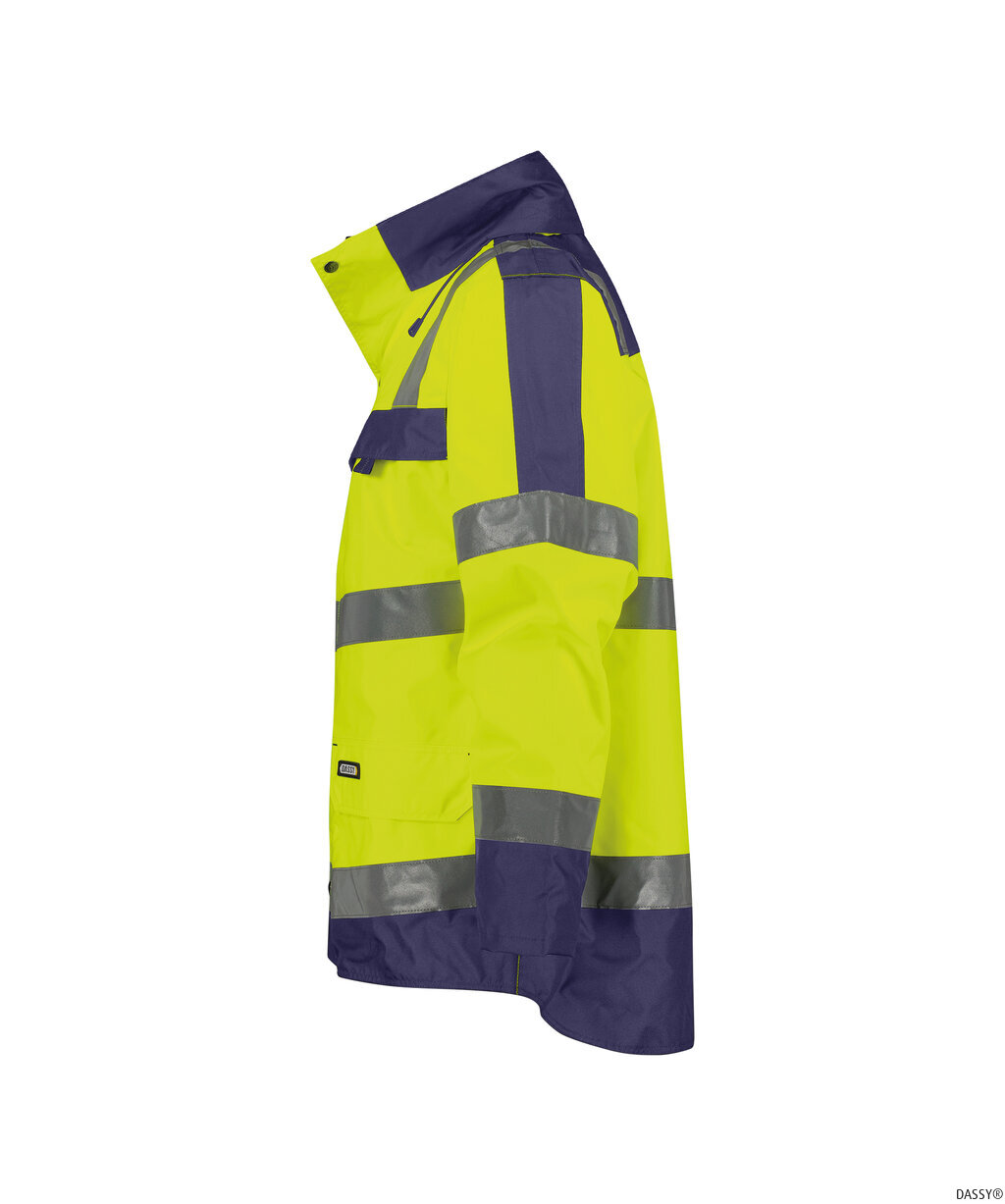 DASSY-Warnschutz, Regen-Warn-Parka ATLANTIS , gelb/dunkelblau