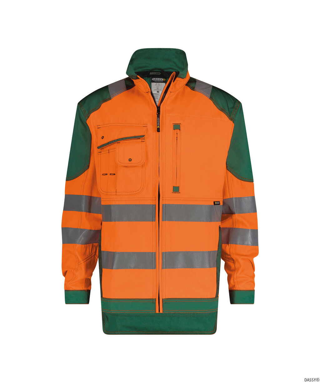 DASSY-Warnschutz, Warn-Arbeitsjacke ORLANDO, orange/grün