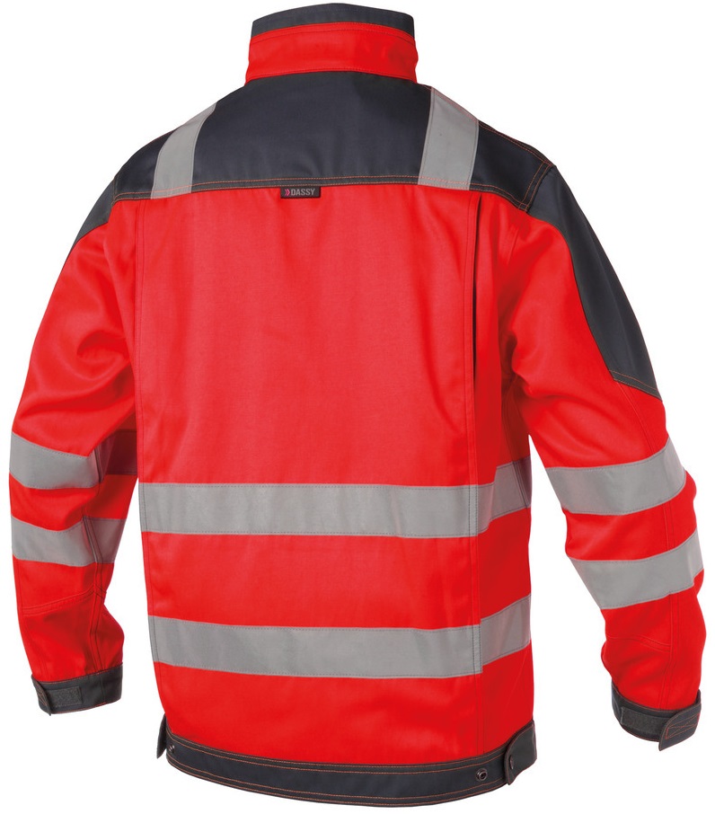 DASSY-Warnschutz, Warn-Arbeitsjacke ORLANDO, rot/grau