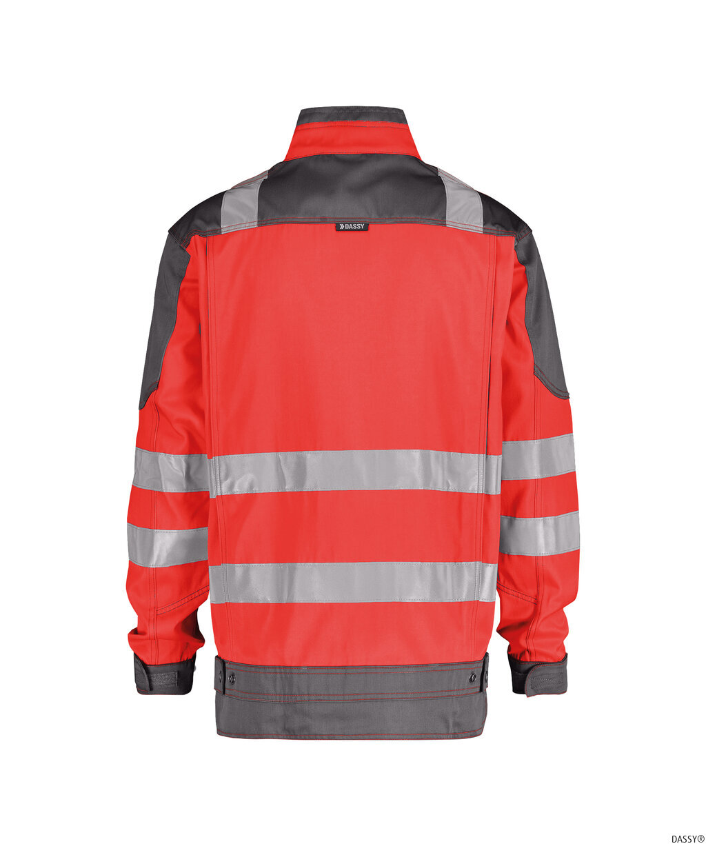 DASSY-Warnschutz, Warn-Arbeitsjacke ORLANDO, rot/grau
