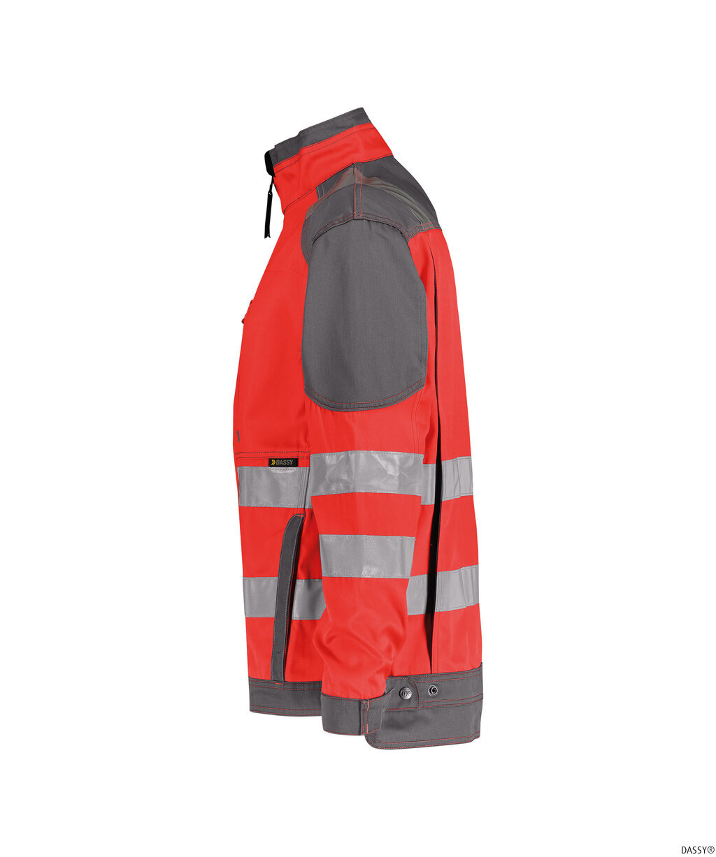 DASSY-Warnschutz, Warn-Arbeitsjacke ORLANDO, rot/grau