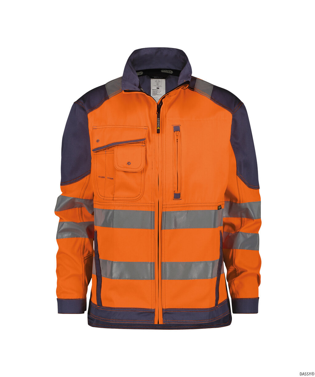 DASSY-Warnschutz, Warn-Arbeitsjacke ORLANDO, orange/blau