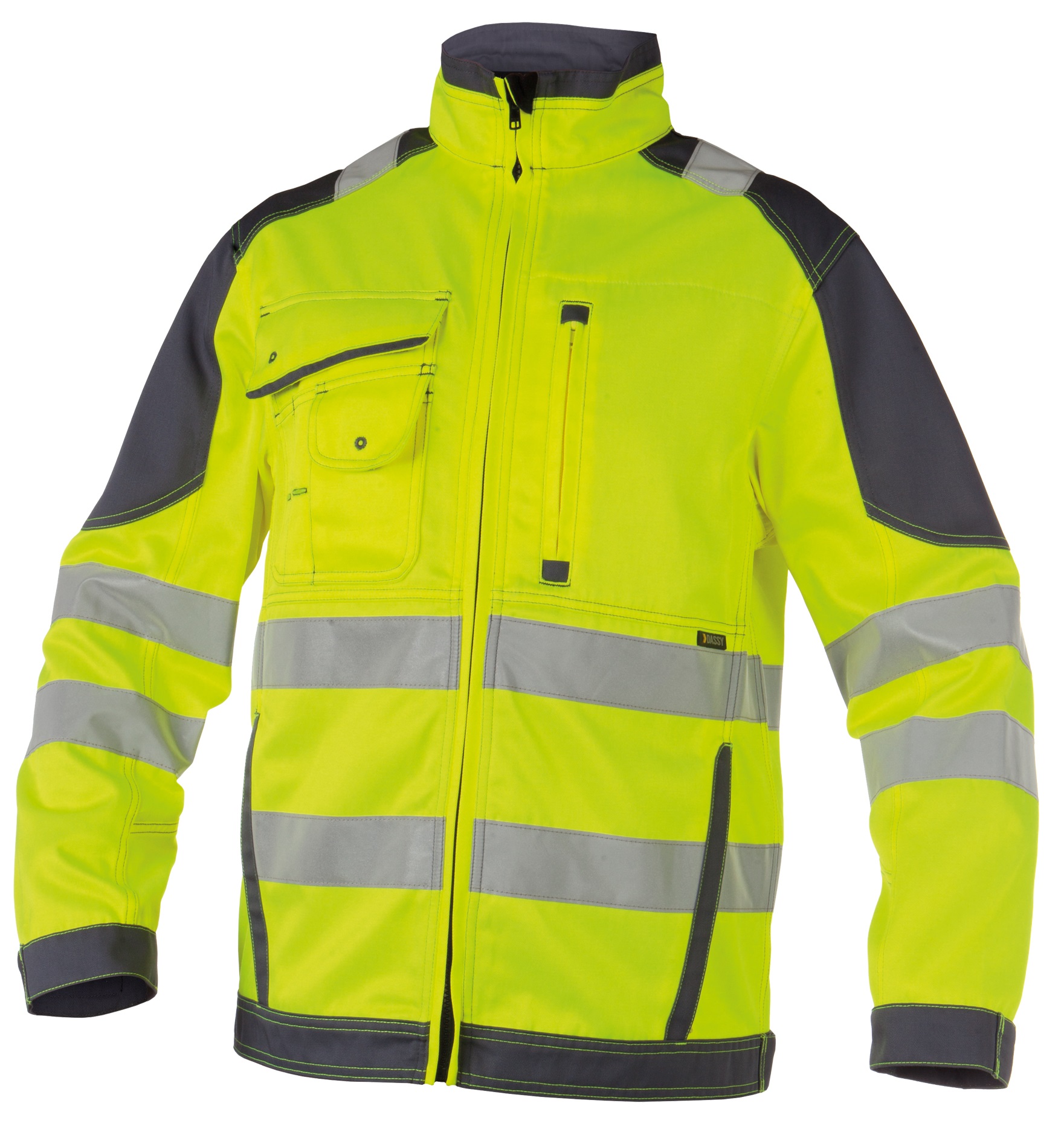 DASSY-Warnschutz, Warn-Arbeitsjacke ORLANDO, gelb/grau