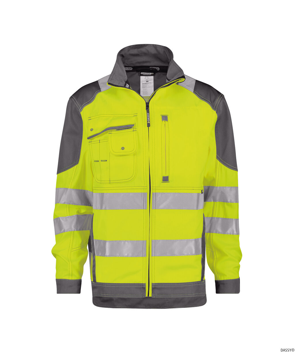 DASSY-Warnschutz, Warn-Arbeitsjacke ORLANDO, gelb/grau