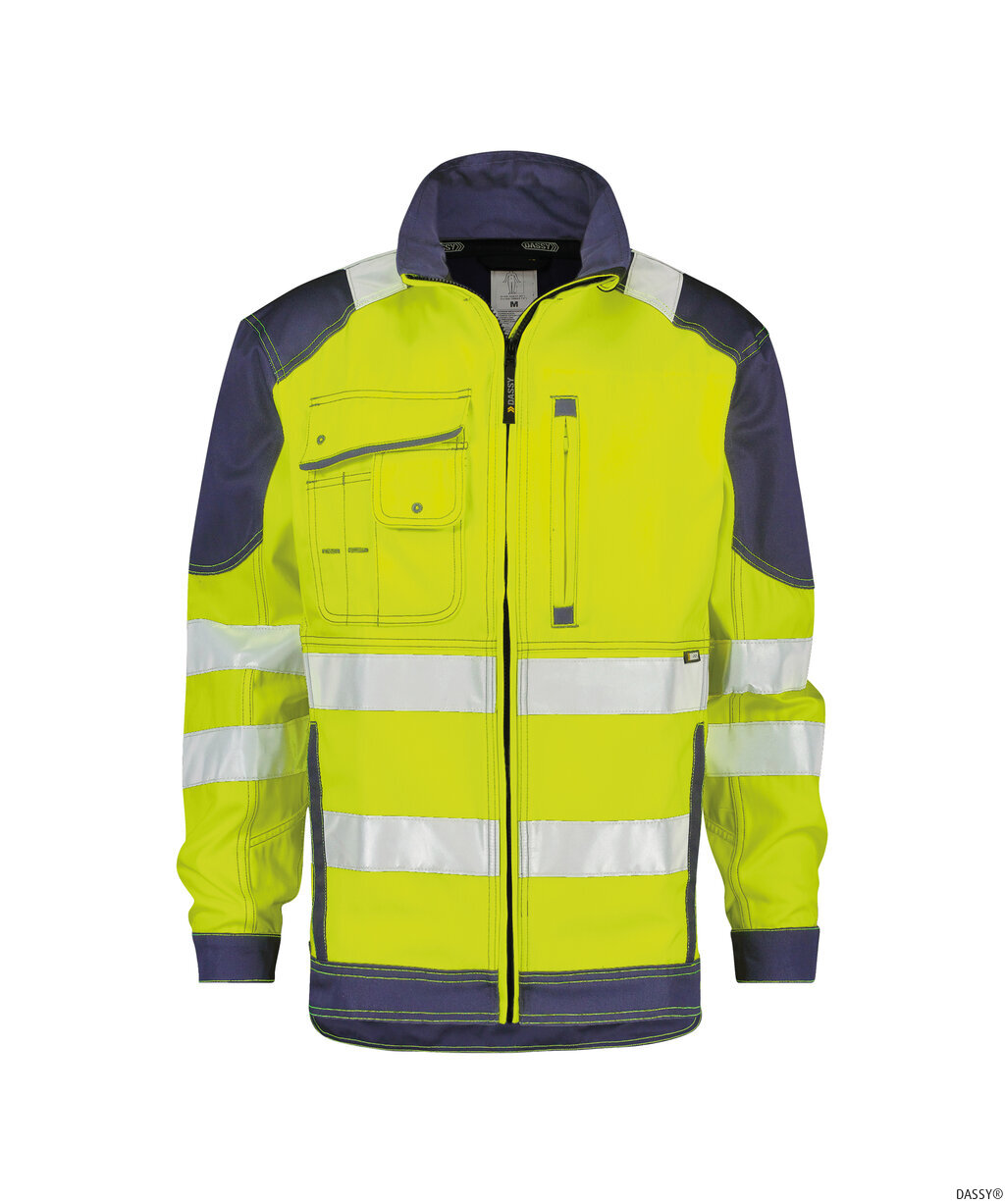 DASSY-Warnschutz, Warn-Arbeitsjacke ORLANDO, gelb/blau