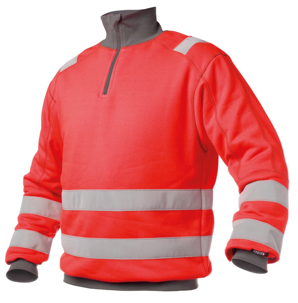 DASSY-Warnschutz, Warn-Sweater DENVER , rot/grau