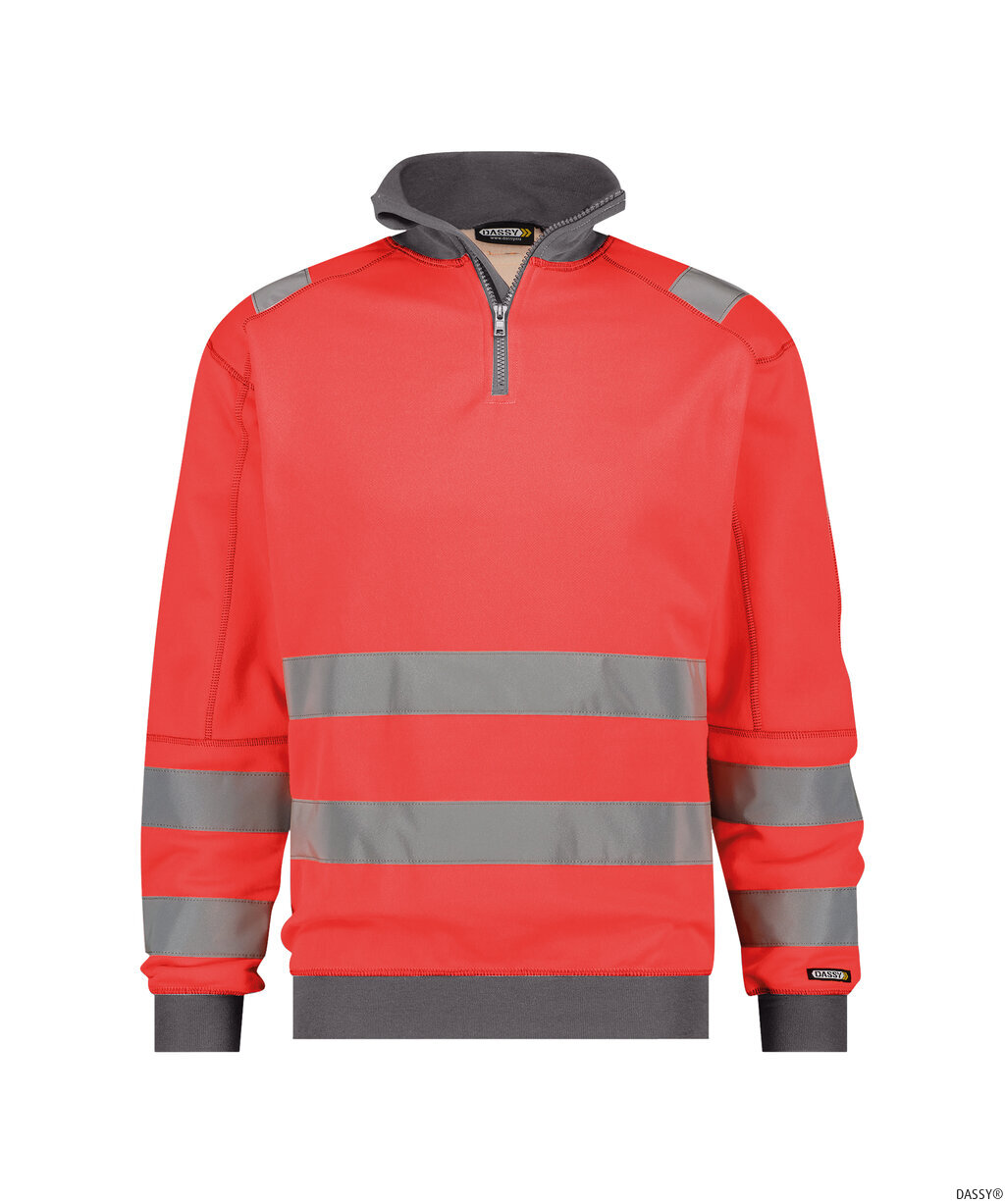 DASSY-Warnschutz, Warn-Sweater DENVER , rot/grau