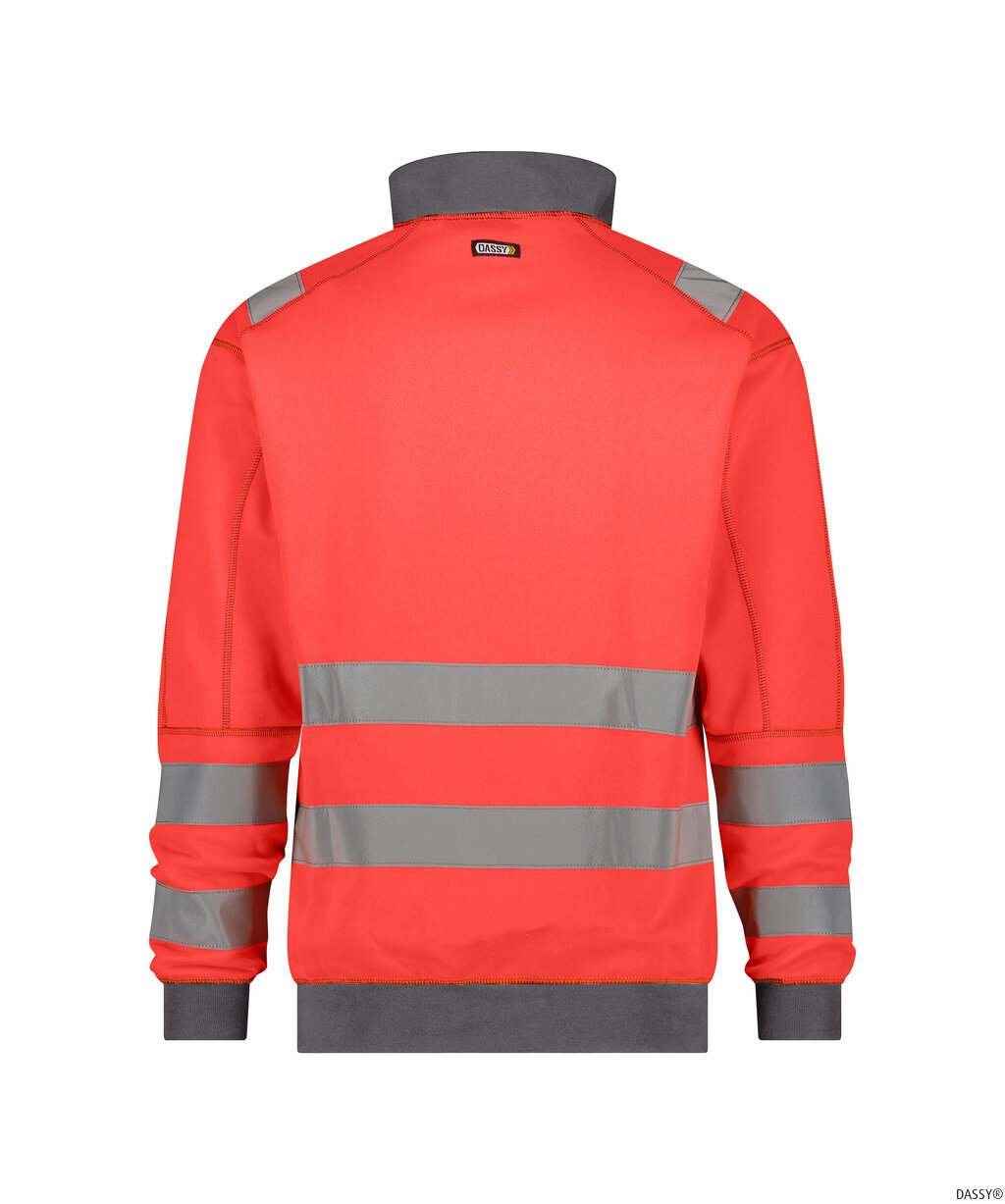 DASSY-Warnschutz, Warn-Sweater DENVER , rot/grau
